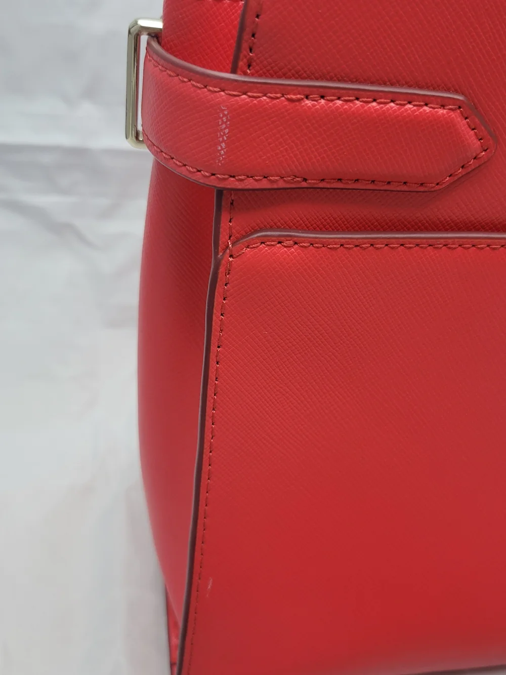 kate spade New York Red Structured Satchel With Long Strap